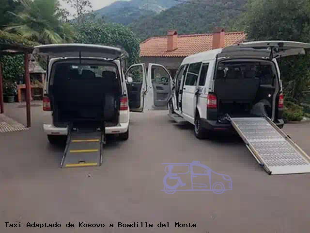 Taxi accesible de Boadilla del Monte a Kosovo